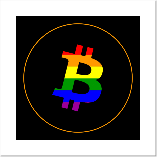 Bitcoin LGBT Pride Rainbow Wall Art by LunarLanding